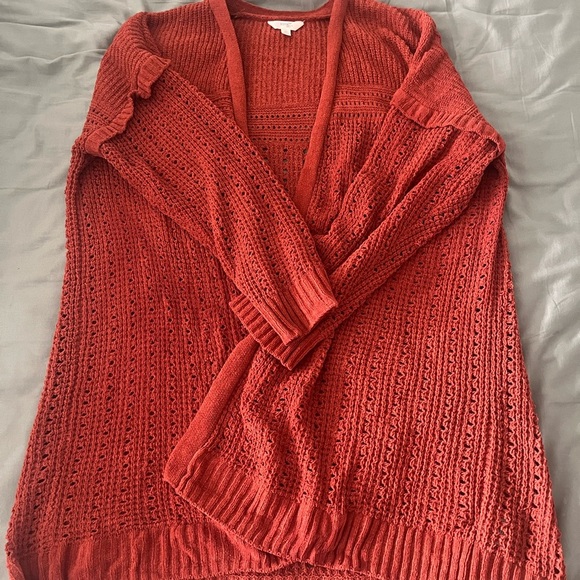 Terra & Sky Cozy Orange Knit Cardigan - Picture 2 of 4